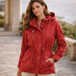 Isda & Co Windbreaker Hooded Red Women Size XS